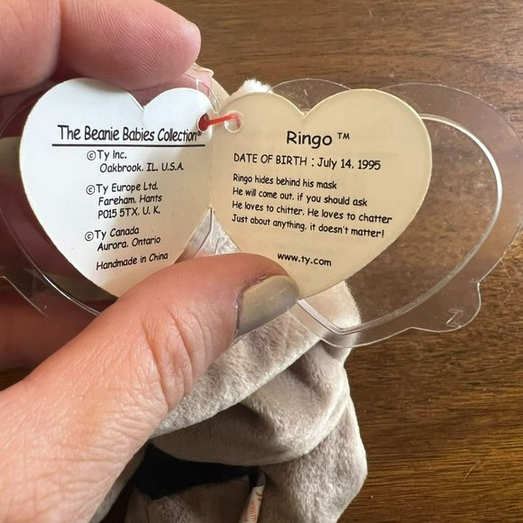 Ringo the Raccoon Ty Beanie Baby -  Style Number #4014 - Picture 5 of 6